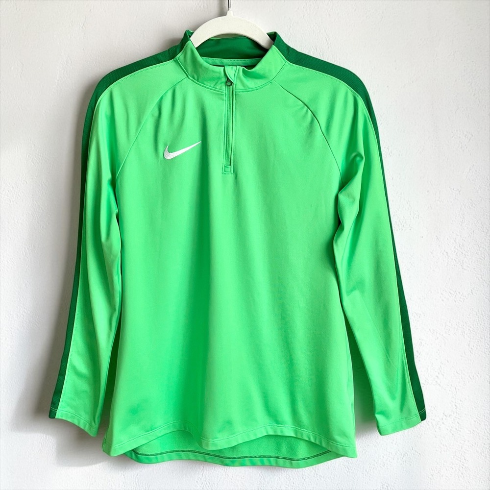 Nike Quarter Zip Men's Medium Lime Green Athletic Retro Y2K Gym Bright Sporty